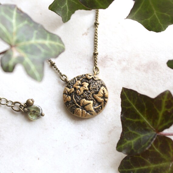 Ivy Leaf Necklace Gold Ivy Leaf Charm Ivy by GwydionsGarden