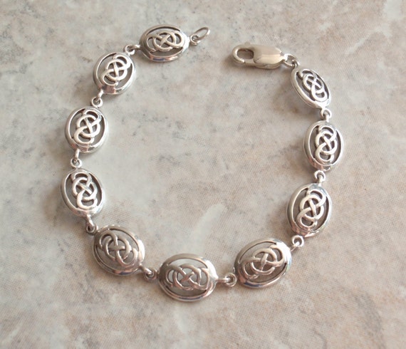 Sterling Celtic Bracelet Silver Oval Knots Irish Hallmarks Kit