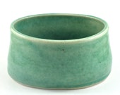 Ceramic Bowl Oval Green Stoneware Unique Handmade Pottery Home Decor Christmas Gift