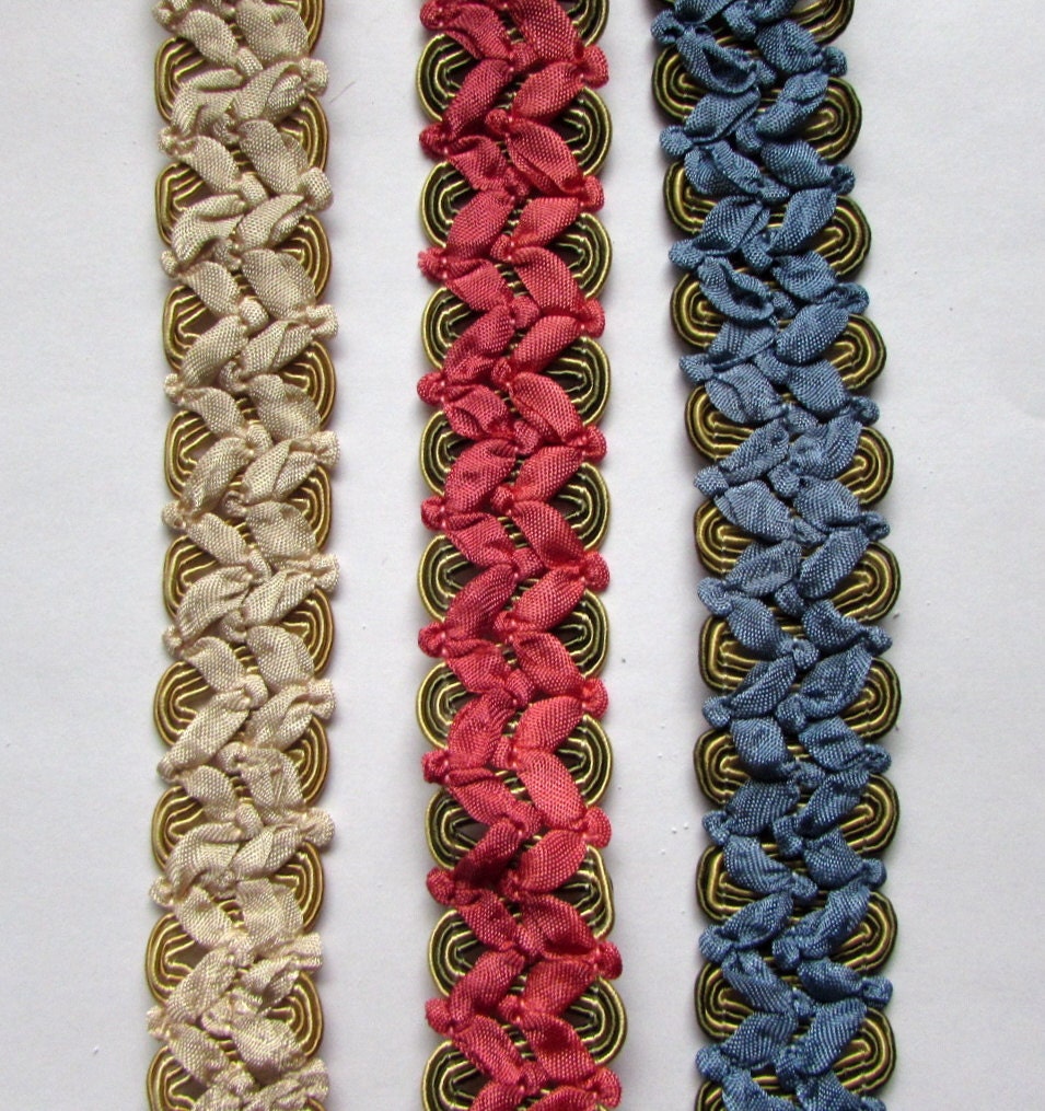 Flat Tape trim in three color ways from tasseloutlet on Etsy Studio