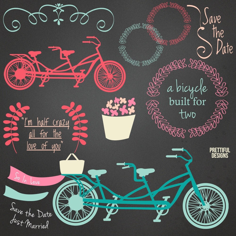 bicycle built for two clipart - photo #25