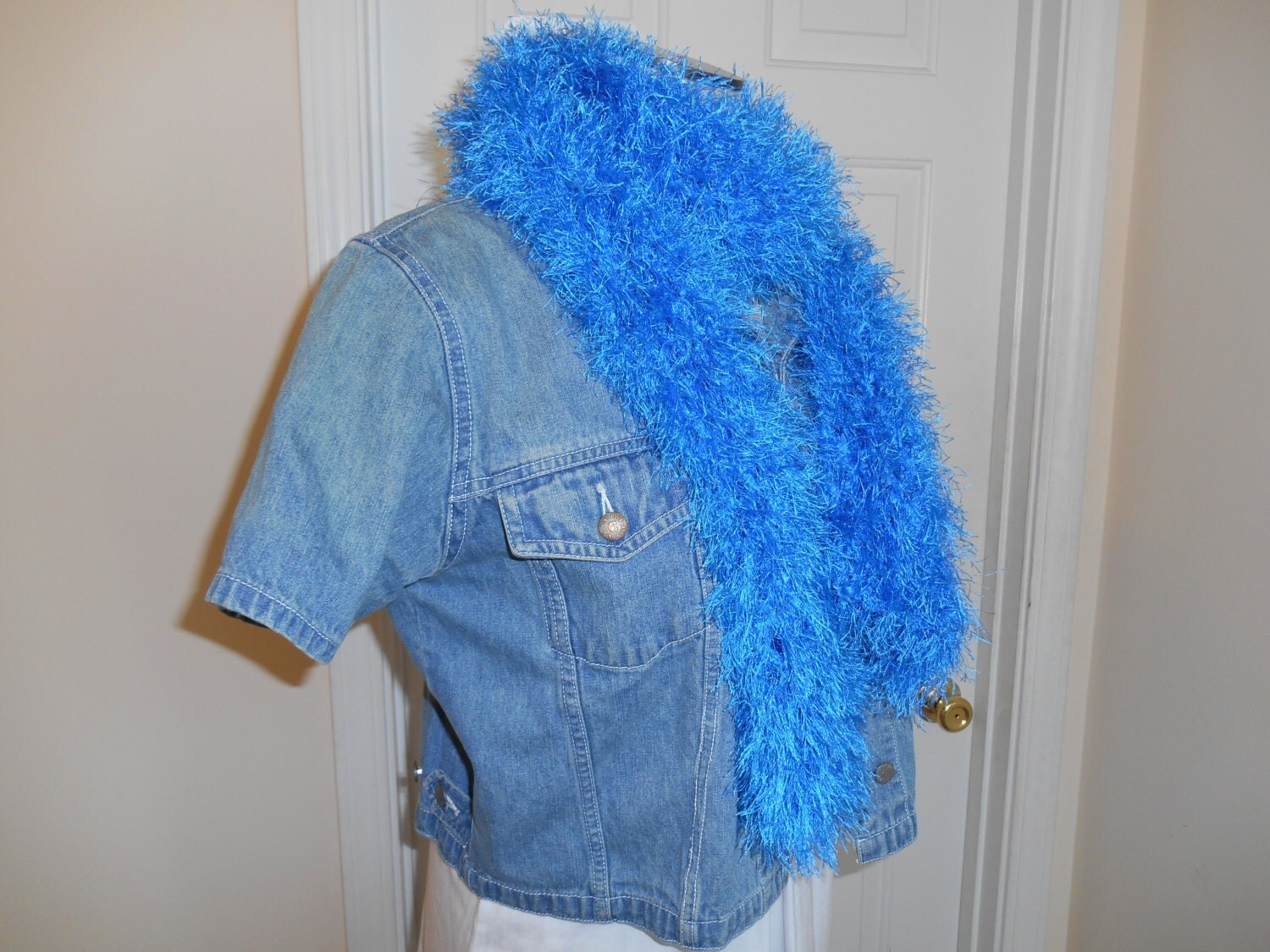 blue boa scarf