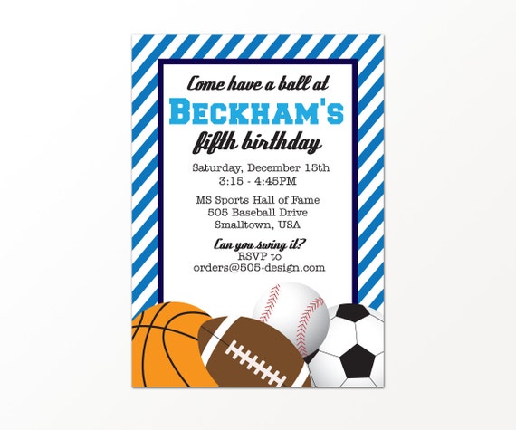 Sports Birthday Invitation - Boys Sports Party by 505 Design, Inc Il_570xn