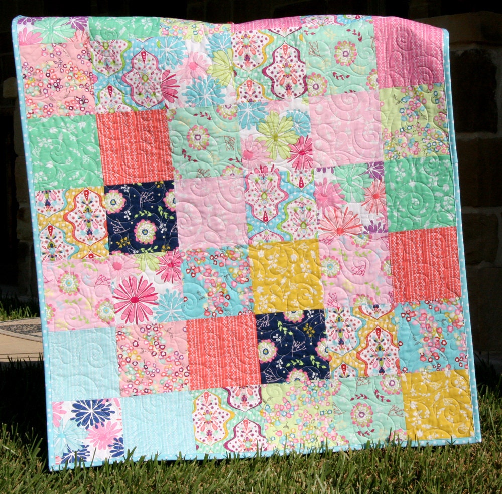 Baby Girl Quilt Floriography Riley Blake Fabrics Modern