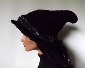 Crochet Witch Hat- The Craft Keeper-  Witch Hat With Spider Scarf Sash Halloween Fashion