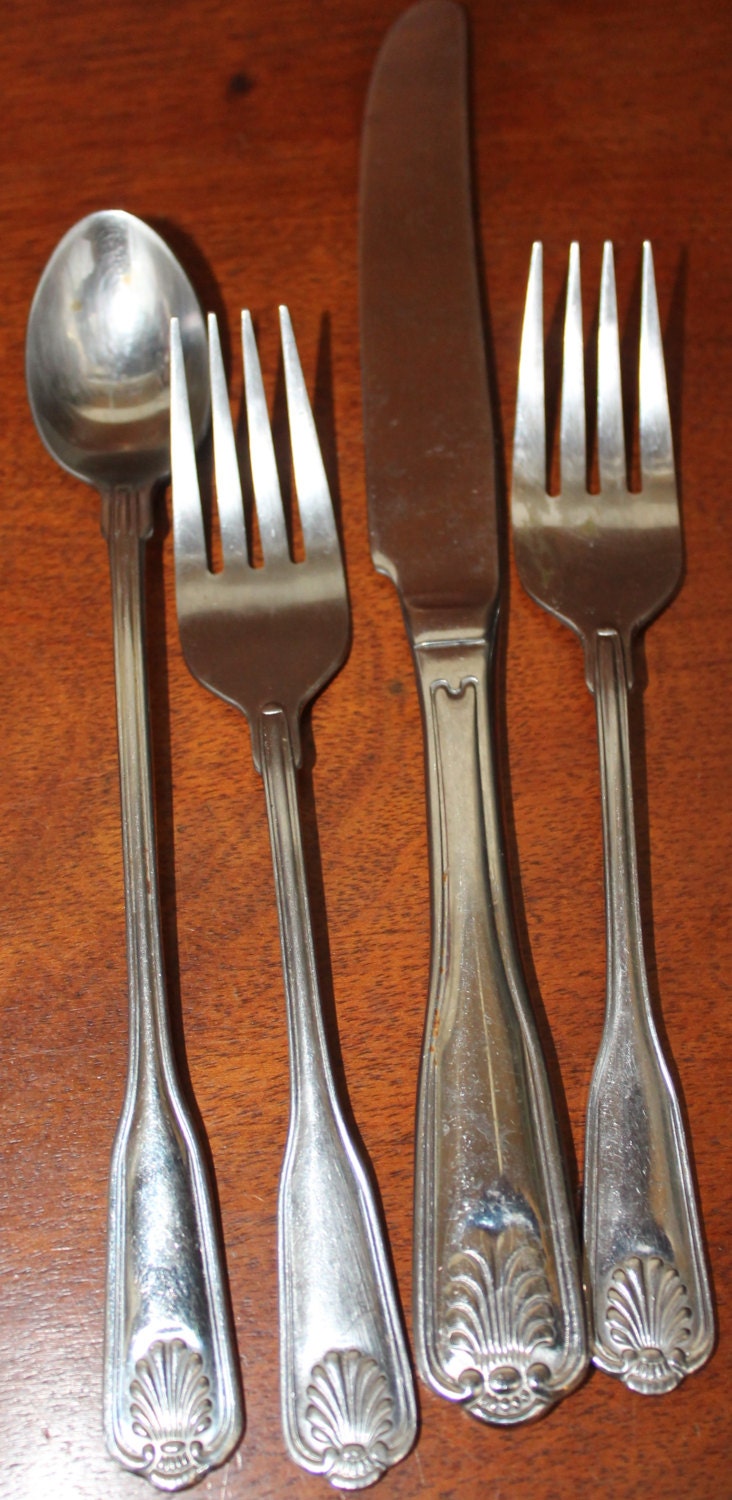 EXCEL Stainless Korea with Shell Vintage Flatware by AtomicHoliday
