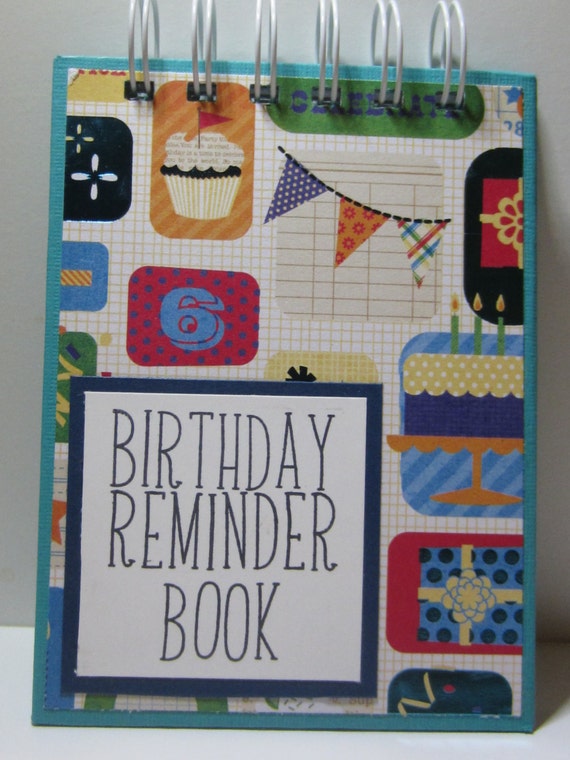 Blue Birthday Reminder Book by SuesCraftCorner on Etsy