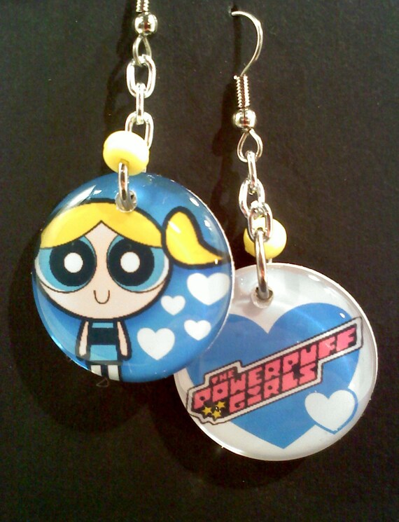 Powerpuff Girls Earrings BUBBLES by SweetgyrlDesigns on Etsy