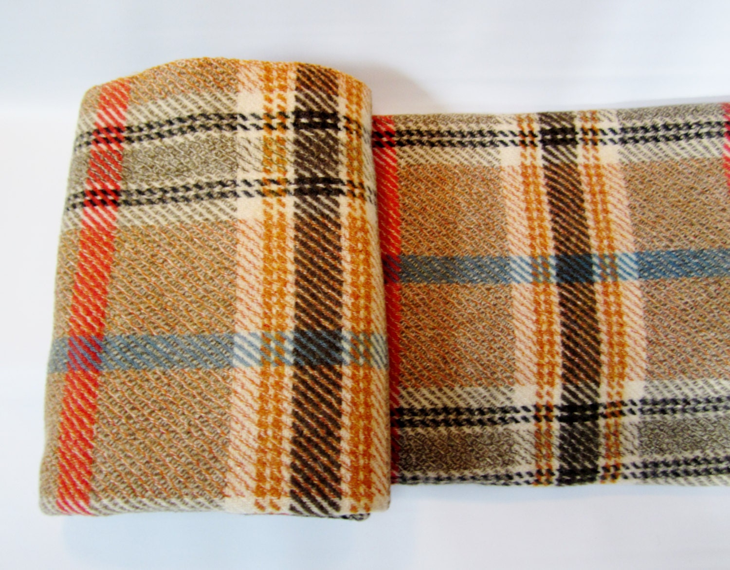 Throw Plaid Blanket Soft War New Zealand Wool ELF Green ...