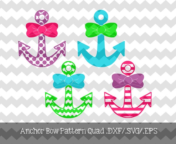 Download Anchor Bow Design Quad .DXF/.SVG/.EPS Files by ...