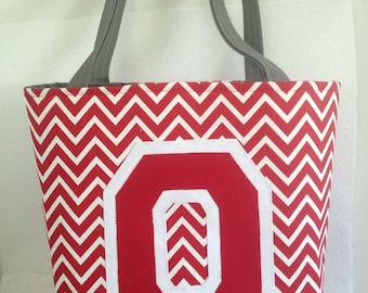 OSU Ohio State Buckeyes small "bucket" tote bag / purse.