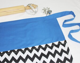 Custom Teacher Adult Apron with ID holder and pockets - custom made with your choice of fabric