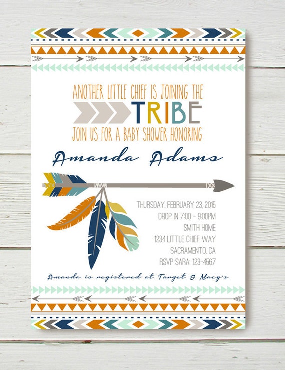 Tribal Baby Shower Invitations 3