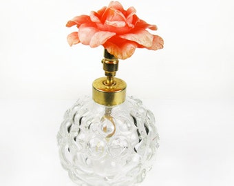 bottle value cap vintage with Coral Perfume Knob ose Glass Topper, Vintage R Bottle Bottle