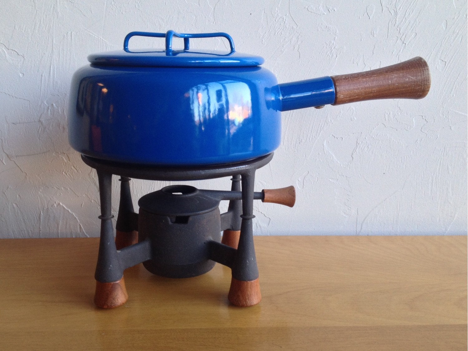 Blue Dansk Kobenstyle Fondue Pot With Stand