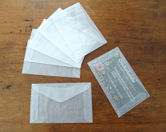 Mini Glassine Envelopes, Business Card Envelope, Gift Card Holder Set of 100