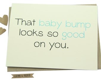 Funny Baby Shower Card, Friend's Pregnancy, Congrats, Congratulations, Baby Bump, New Mom, Best Friends, Fashionable Mom