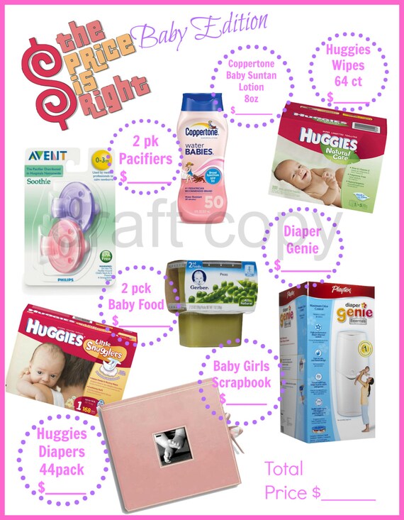 Items similar to Price is Right Baby Shower Game- Instant ...