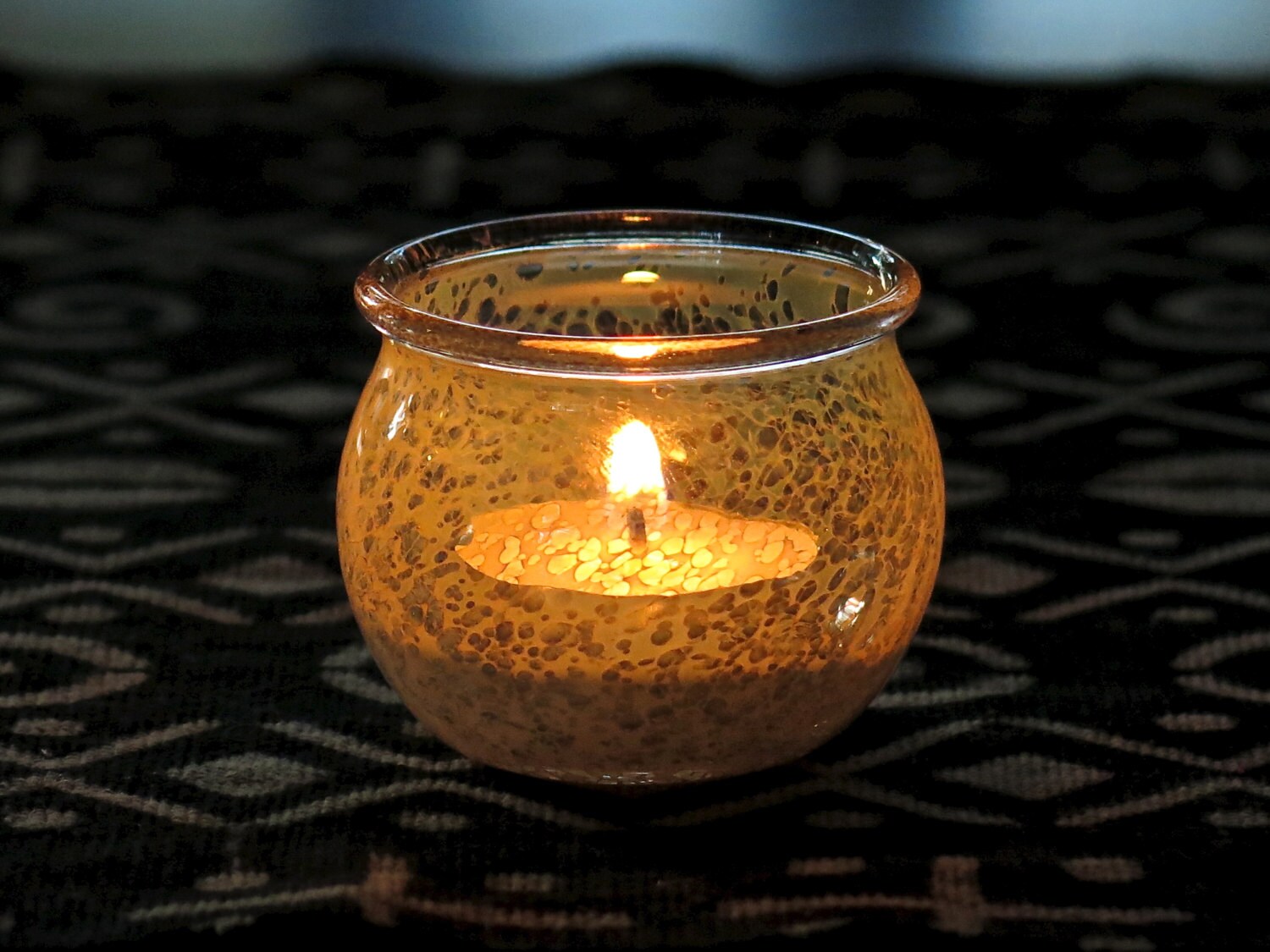 Hand Blown Glass Votive Candle Holder by rabbitshackglass on Etsy