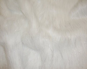 5' x 7' White Sparkle Faux Fur Rug rectangle shape soft modern fur rug living room area rug