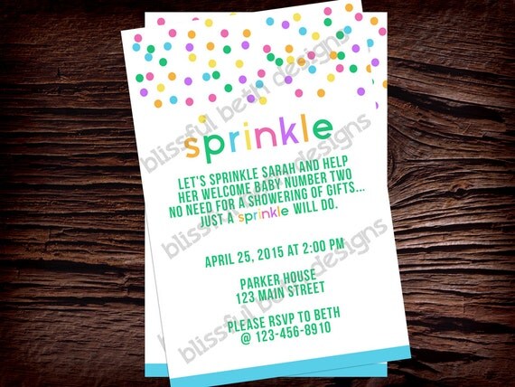 BABY SPRINKLE INVITATION Baby Sprinkle by BlissfulBethDesigns