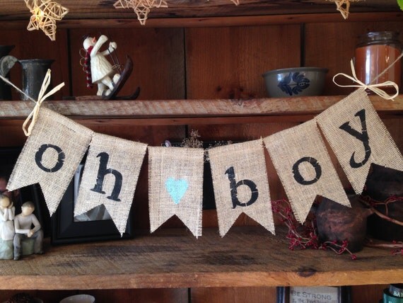 Burlap Baby Bunting Baby Shower Decoration Baby Boy Bunting