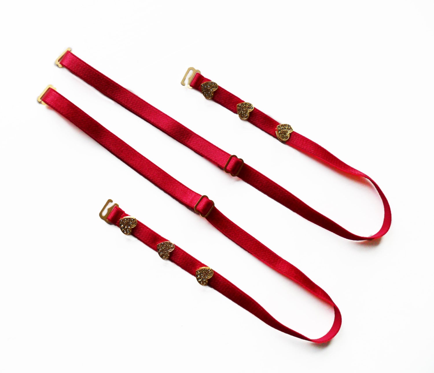 Beloved red detachable replacement bra / dress straps with