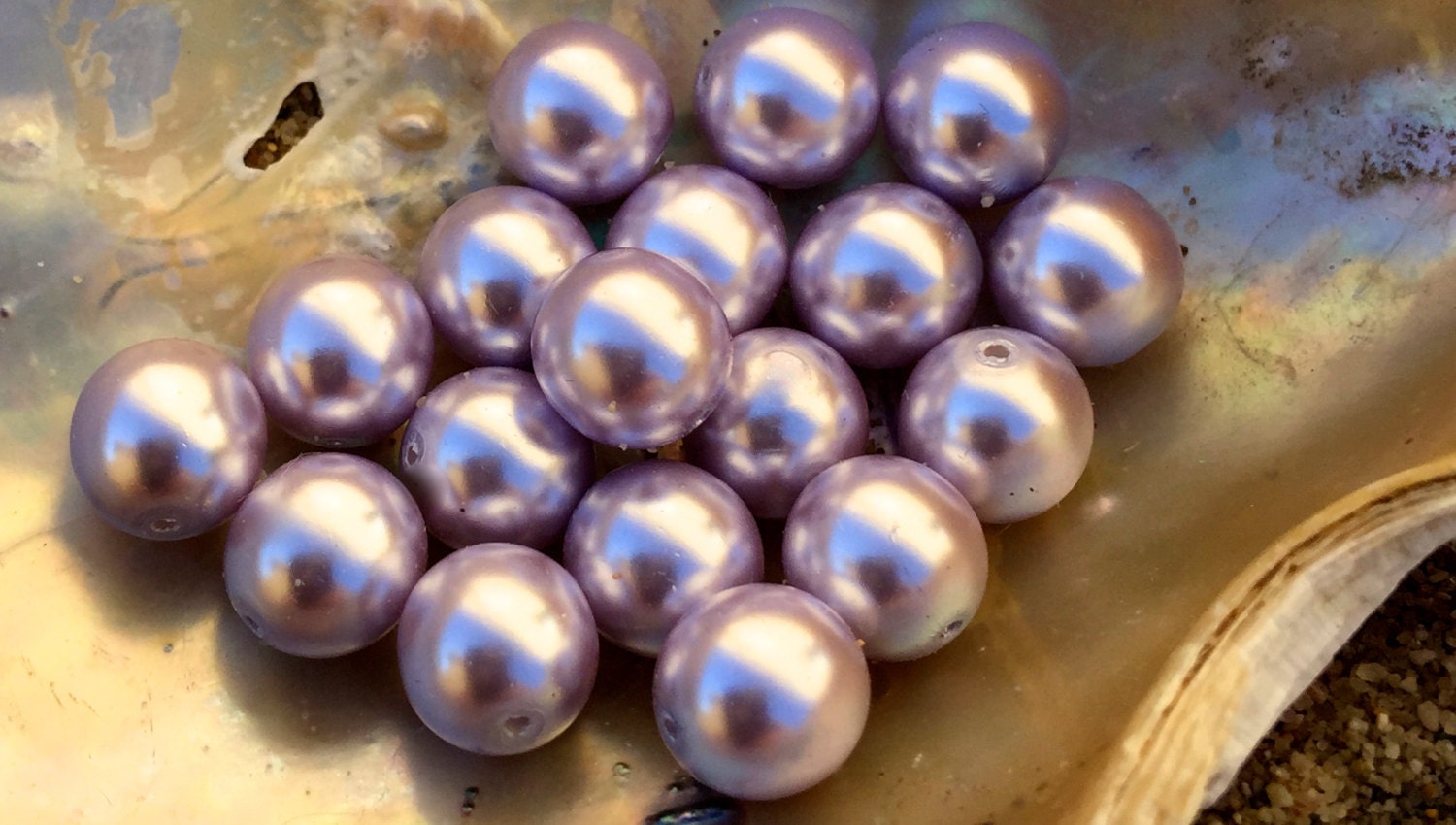 Pearls czech Glass Pearls 8mm Round Light Lavender 24
