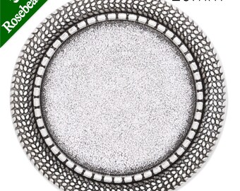 10pcs Antique silver Cameo Brooch base with 20mm bezel, fit 20mm round cabochons C4057
