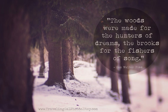 Items similar to Winter forest inspirational quotes landscape ...