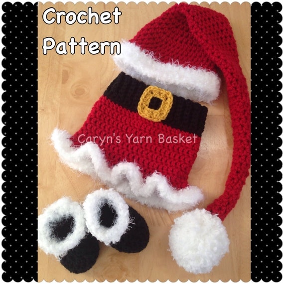 pattern hat stocking crochet Santa Santa Months 4 Claus pc with 3 6 Set PATTERN Mrs. CROCHET Skirt