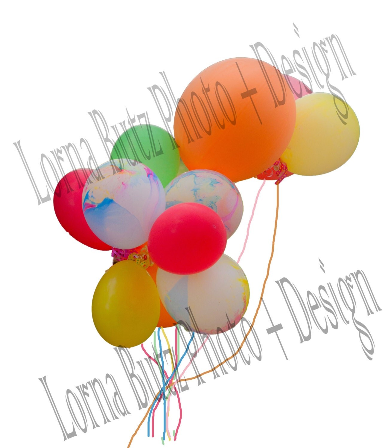Balloons on Transparent Background overlay set of 2 balloon