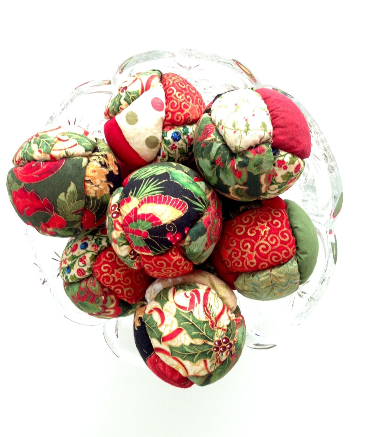 Christmas Ball Ornaments Fabric Tree Ornaments Quilt