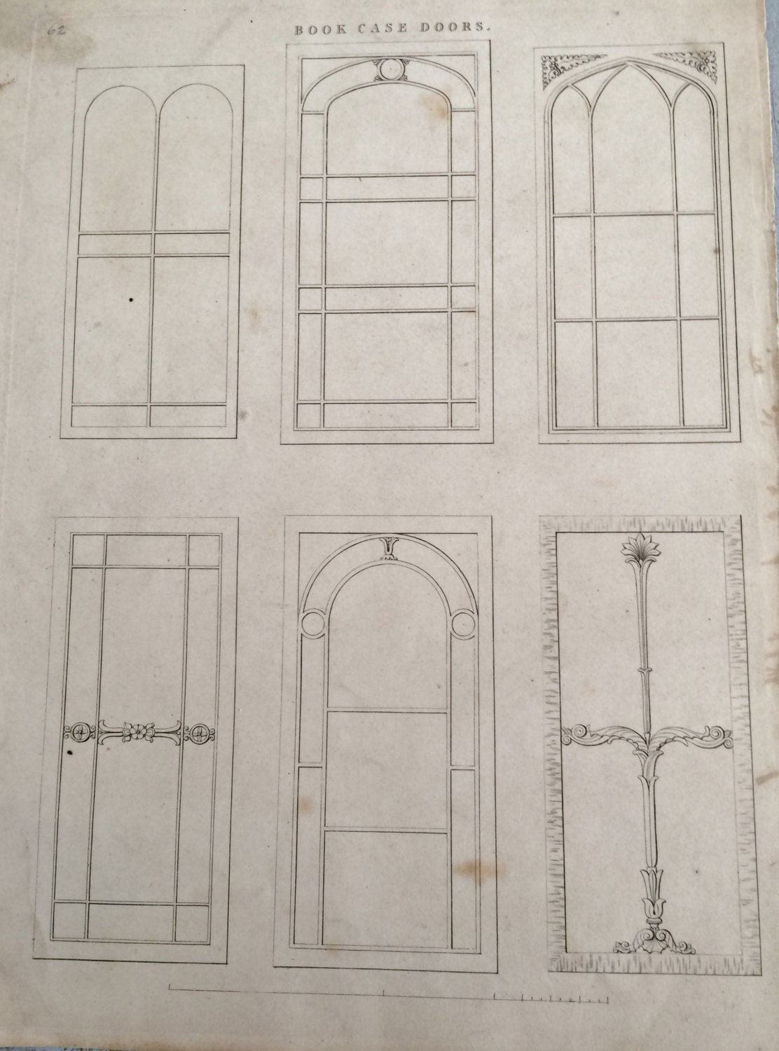 Antique English Drawing of Bookcase Haute Juice