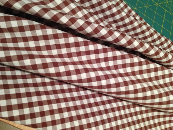 Brown Check Gingham Check 100% Cotton Fabric