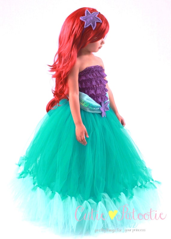 Tutu Skirt - Teal - Mermaid Halloween or Birthday Costume - Tidal Wave Teaser - 5-6 Youth Girl - Cutie Patootie Designz Il_570xn
