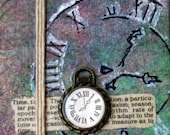 Clock Mini Collage on Canvas with Easel - Perfect for a gift - Purple and Green with Three-dimensional Clock and Hemp Clock Mini Collage on Canvas with Easel - Perfect for a gift - Purple and Green with Three-dimensional Clock and Hemp