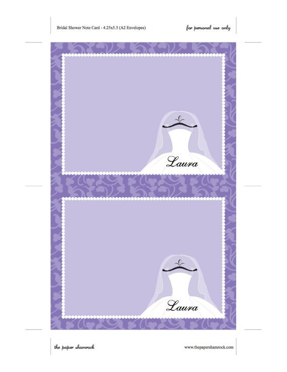 Purple Bridal Thank You Cards Template Printable Thank You Cards For Bridal Shower Wedding Shower Thank You Note Template