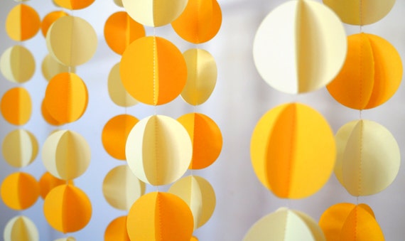 Yellow Paper Garland 3D Paper Garland Paper Decoration