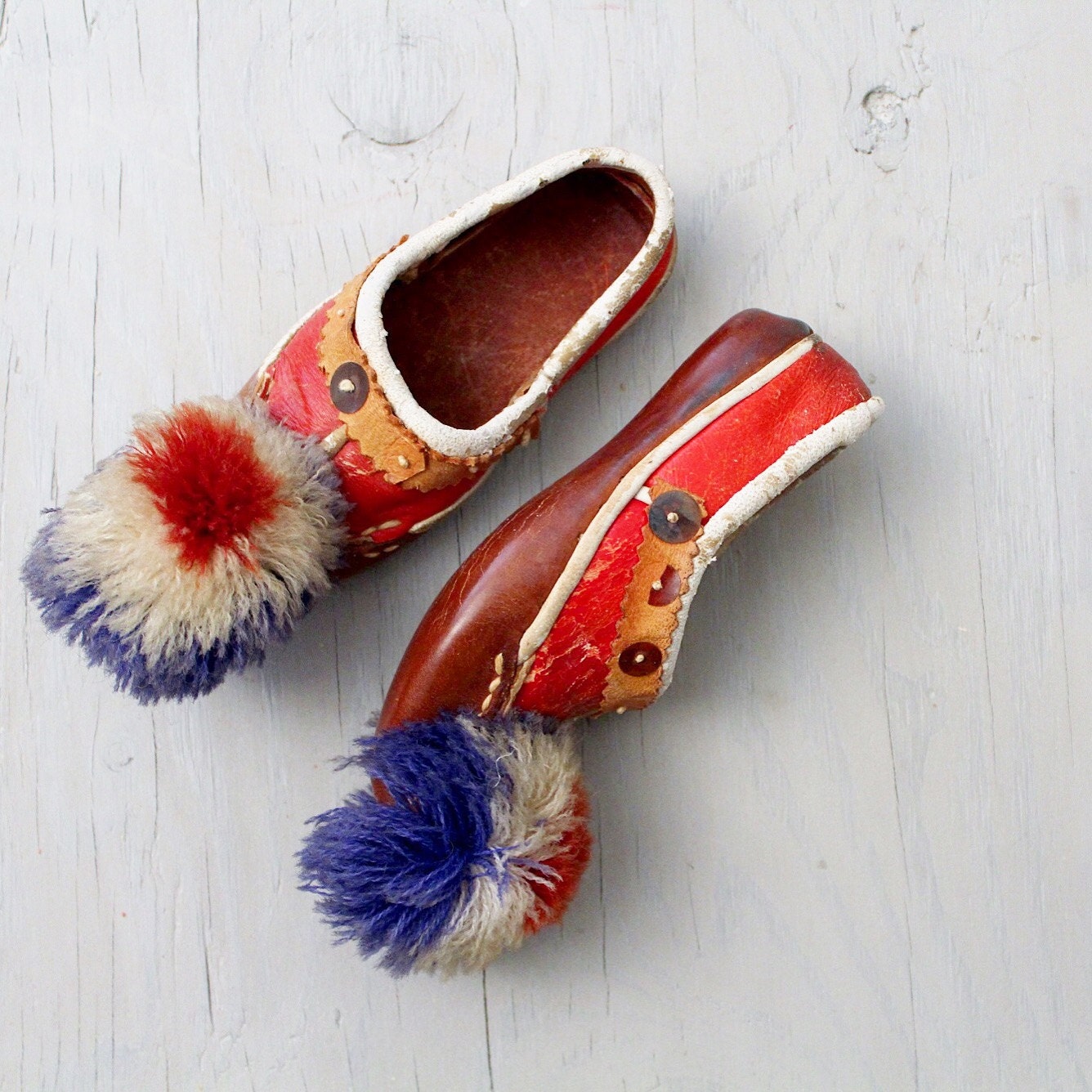 Vintage Greek Opanke Tsarouhi Pompom Shoes Children by Suite22