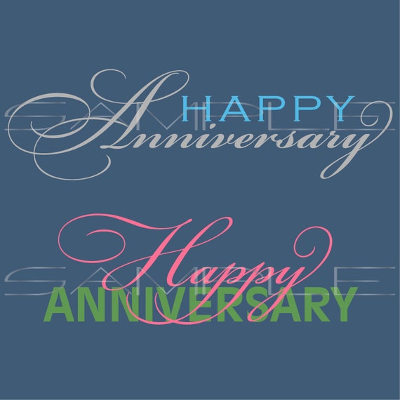 Download Happy Anniversary text SVG cut file for Silhouette and