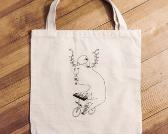 Canvas Bag "I Like To Play" screen printed illustration