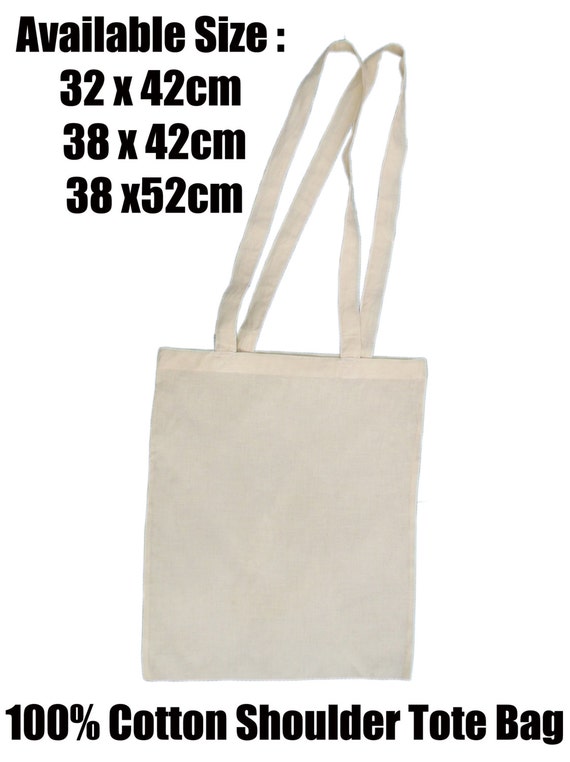 Natural 100% Cotton Eco Tote Bags Shopping Shoulder bag Plain Shopper ...