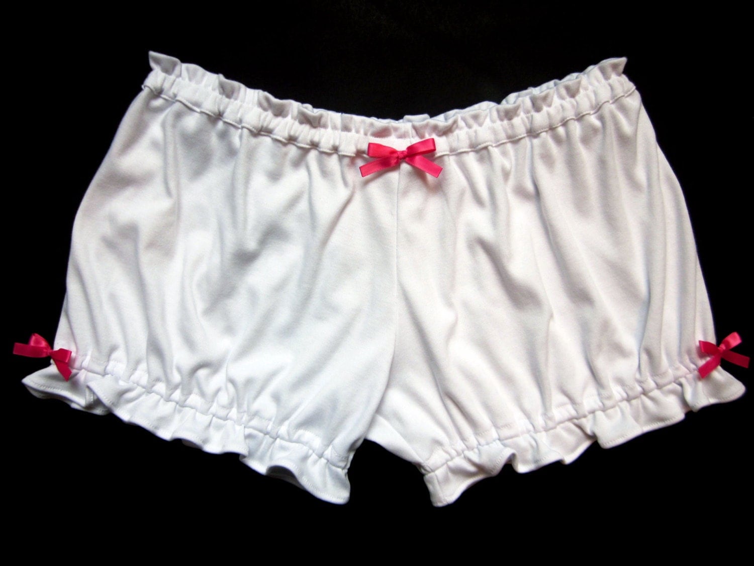 Womens MINI Bloomers L/XL Size White with Hot Pink by NemethWild