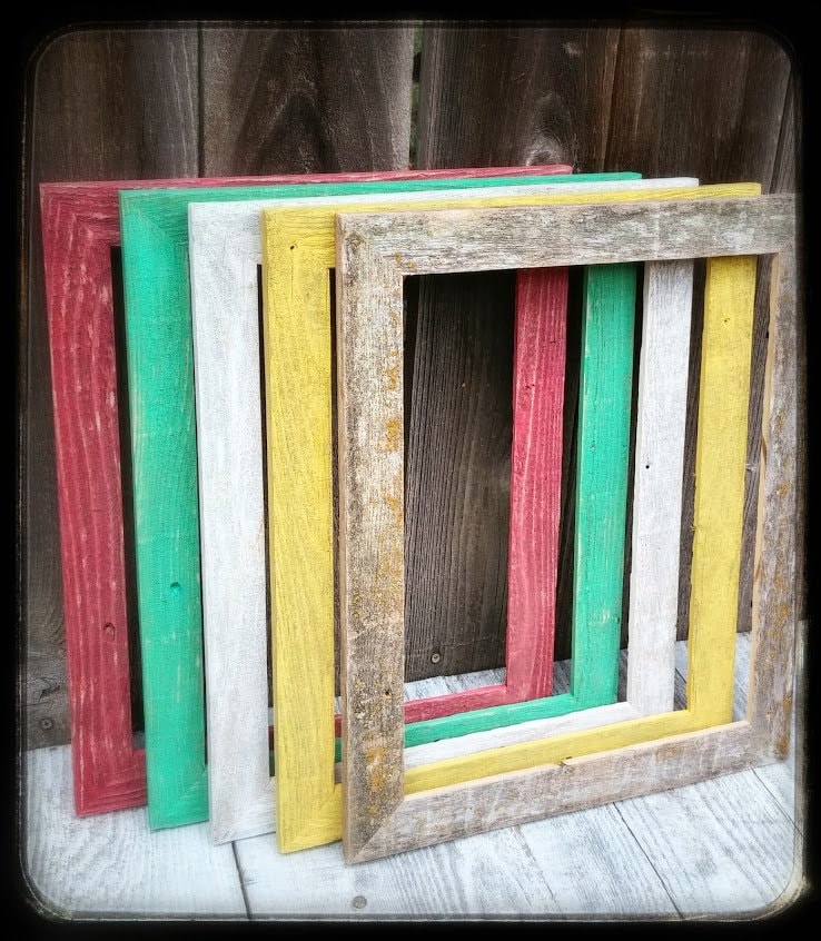 11 x 14 Rustic Barn wood Picture Frames Set of by HuckleberryVntg