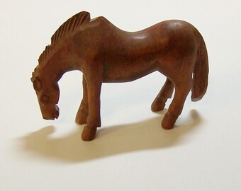 1930s CARVED BAKELITE HORSE - Antique Carving of a Grazing Horse