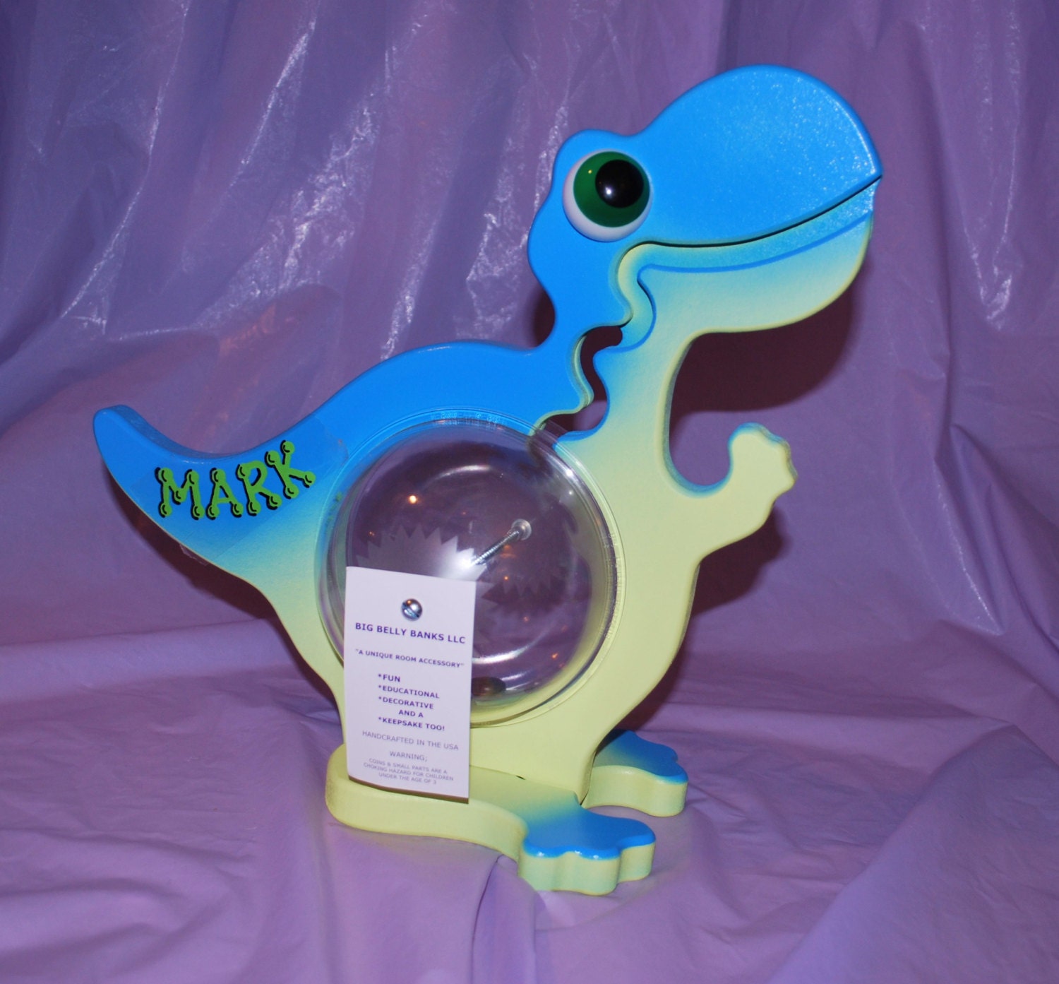 Personalized Mini Big Belly CoinASaurus Dinosaur Bank