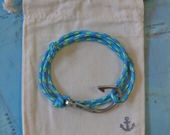 bracelet hook fish paracord beachcomber nautical rope unisex brace let
