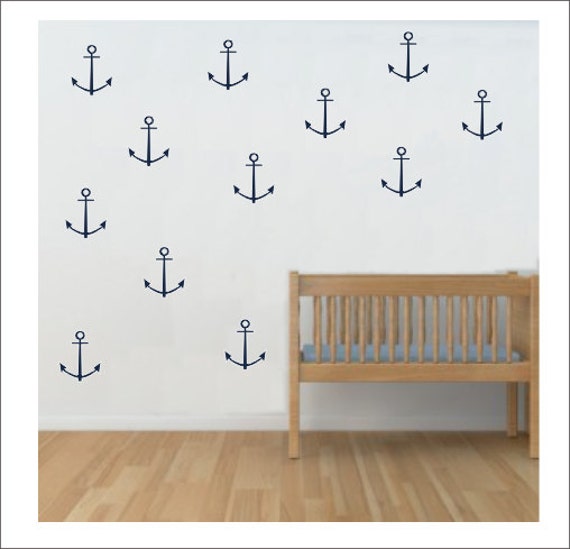 Anchor Wall Decals Vinyl Anchor Decals Nautical Set of Anchor