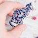 Dark blue cat brooch with vintage floral pattern, cat jewelry, animal jewelry, floral jewelry, elegance, romantic